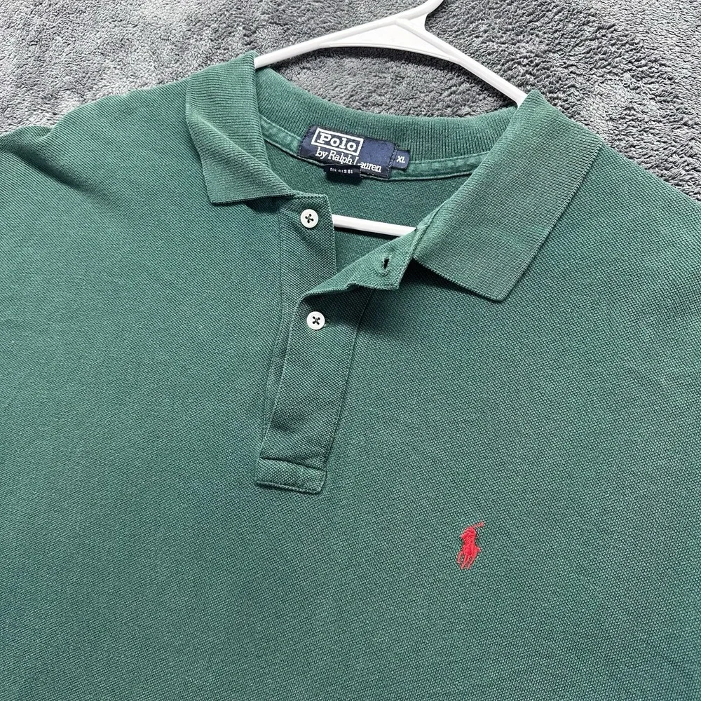 Vintage Polo Ralph Lauren Polo Shirt Mens XL USA Made Green Embroidered Pony